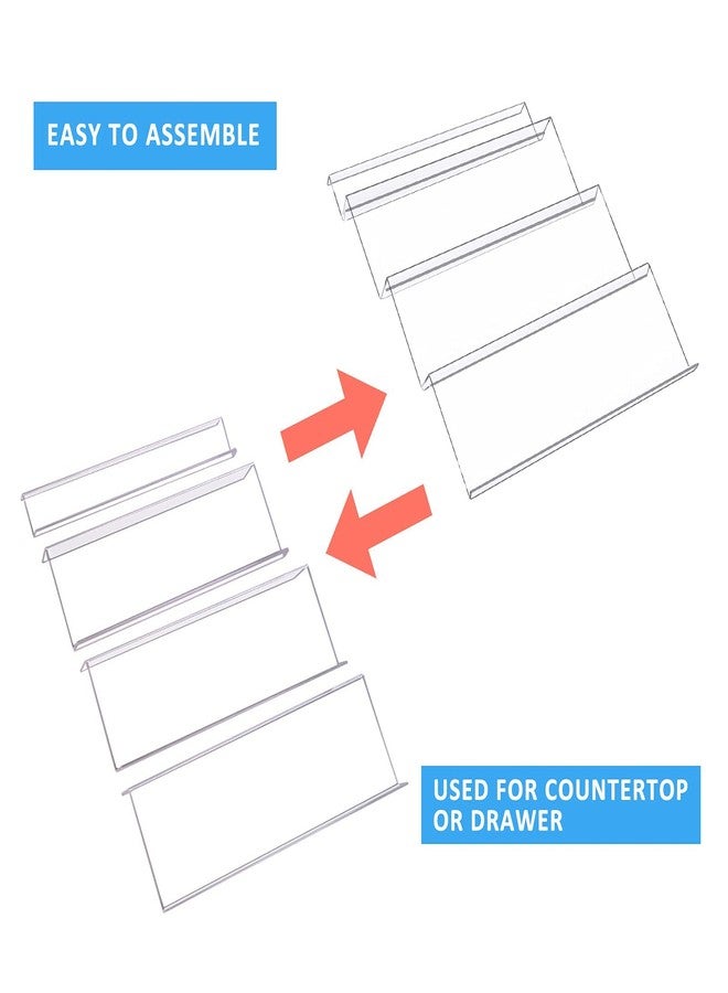Delavala Spice Drawer Organizer 4 Tier, Acrylic Seasoning Organizer Rack, Clear Spice Rack Tray, Kitchen Seasoning Jars Drawers Insert (Jars Not Included/Expandable From 9" to 18") - Image 5